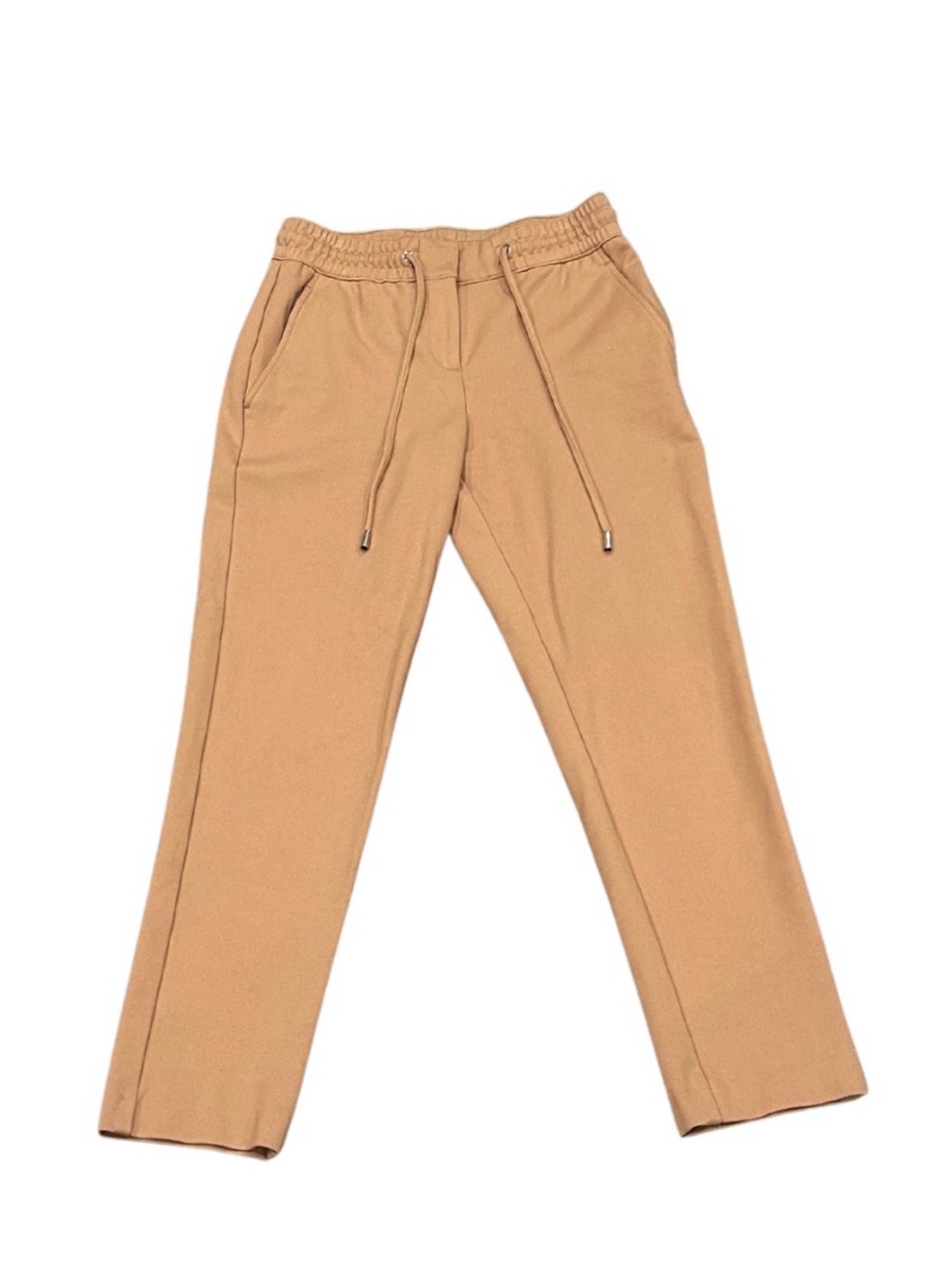 REISS Eve Pull-On Formal Straight Jogger Trousers | Camel Brown | Size 6
